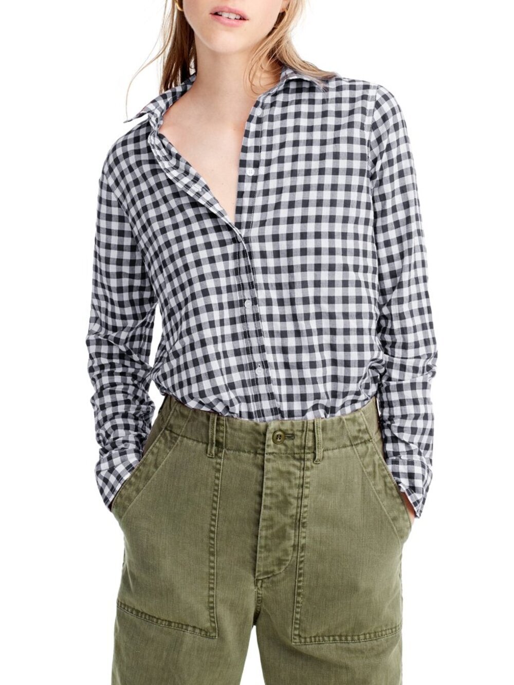 2/$30 J. Crew Classic-Fit Boy Shirt in Crinkle Gingham 6 #A2982